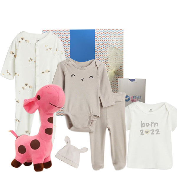Set de bebé H&M de 5 piezas blanco/rosa